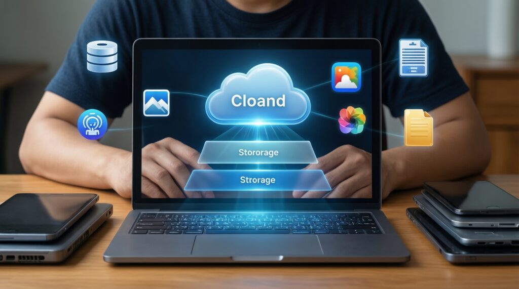 บริการสมัครสมาชิกคุ้มไหม: iCloud+, Google One, Samsung/บริการเสริม เปรียบเทียบพื้นที่และฟีเจอร์ - иллюстрация