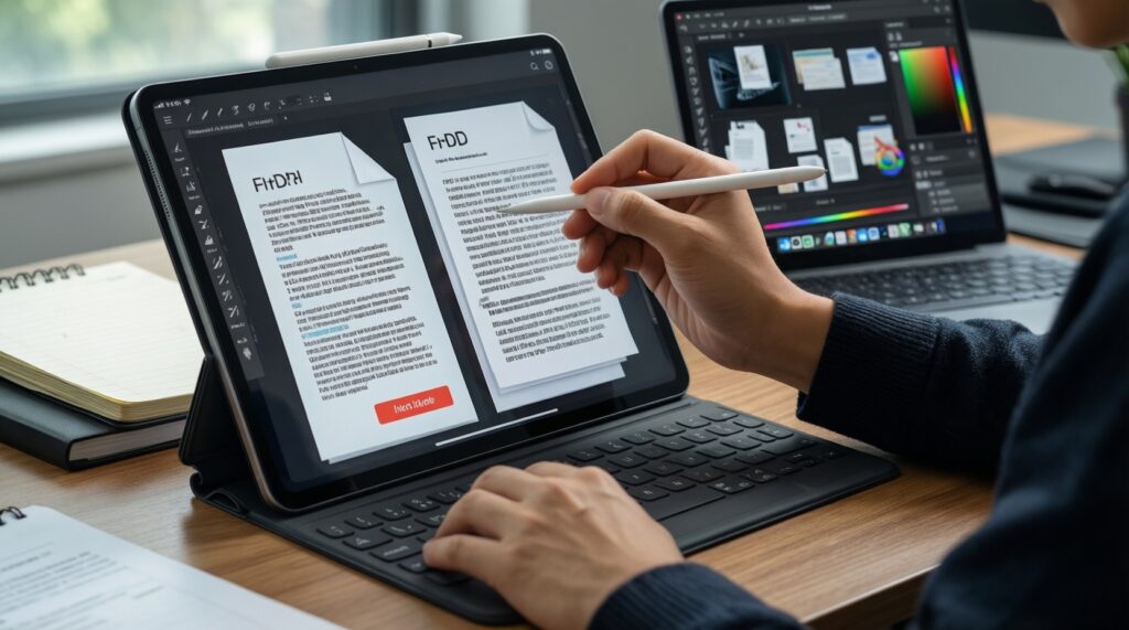 แท็บเล็ตทำงาน-เรียน: iPad vs Android Tablet (Galaxy Tab/Pixel Tablet) เลือกจอ ปากกา คีย์บอร์ดอย่างไร - иллюстрация