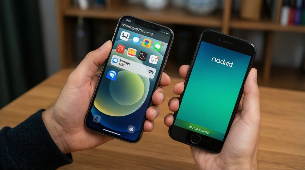 ย้ายค่ายแบบไม่เจ็บ: วิธีโอนข้อมูล รูป แชต และรหัสผ่านจาก Apple ↔ Google ↔ Samsung - иллюстрация