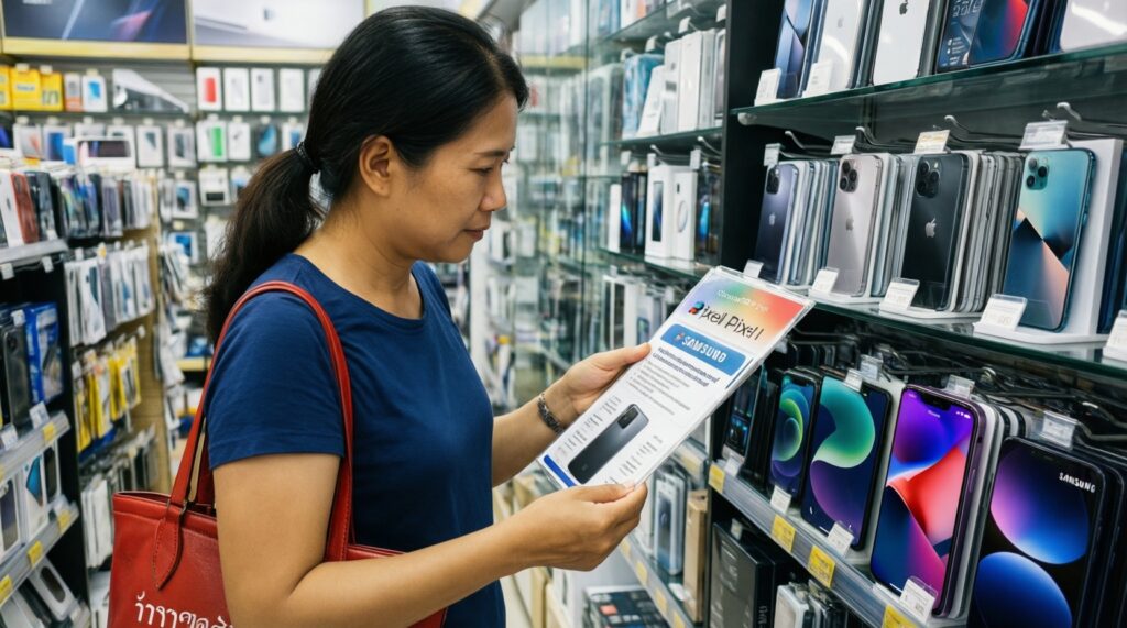 หัวข้อเปรียบเทียบระบบนิเวศ Apple vs Google vs Samsung: อะไรเหมาะกับไลฟ์สไตล์คุณที่สุด - иллюстрация