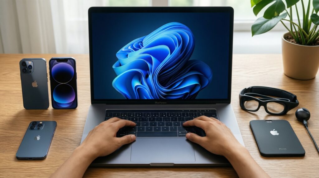 หัวข้อเปรียบเทียบระบบนิเวศ Apple vs Google vs Samsung: อะไรเหมาะกับไลฟ์สไตล์คุณที่สุด - иллюстрация