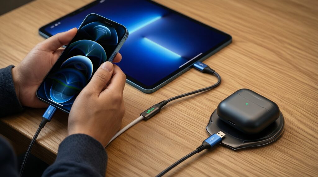 ชาร์จไวและอุปกรณ์ชาร์จ: MagSafe vs USB-C PD vs Wireless PowerShare เลือกหัวชาร์จ/แท่นชาร์จให้เหมาะ - иллюстрация