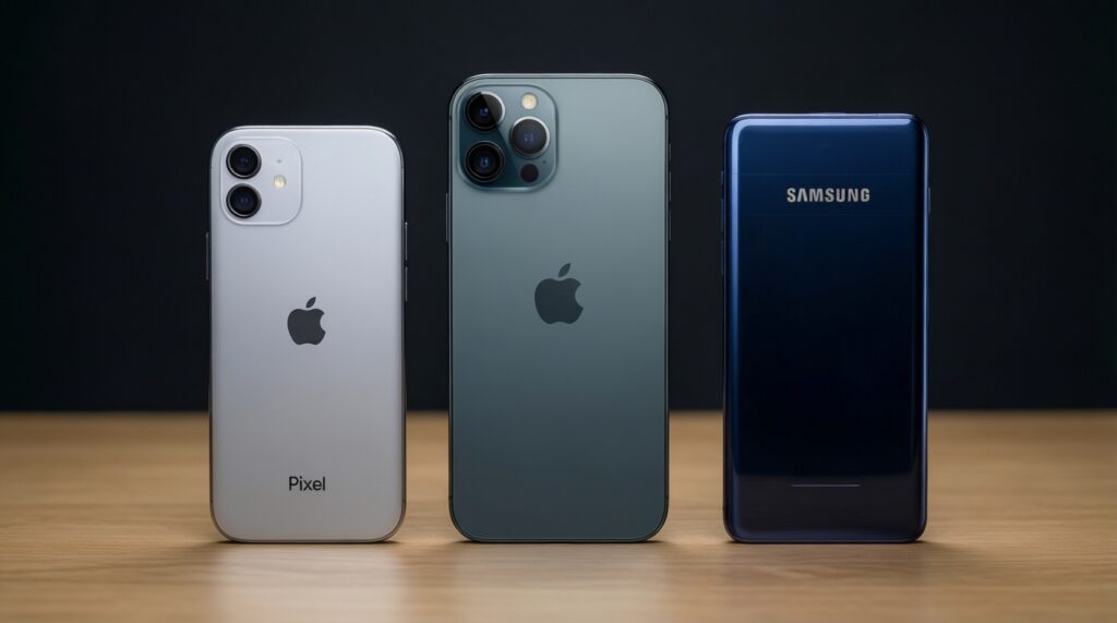 รีวิวและเปรียบเทียบระบบนิเวศ Apple vs Google vs Samsung: ใครเหมาะกับไลฟ์สไตล์แบบไหน - иллюстрация