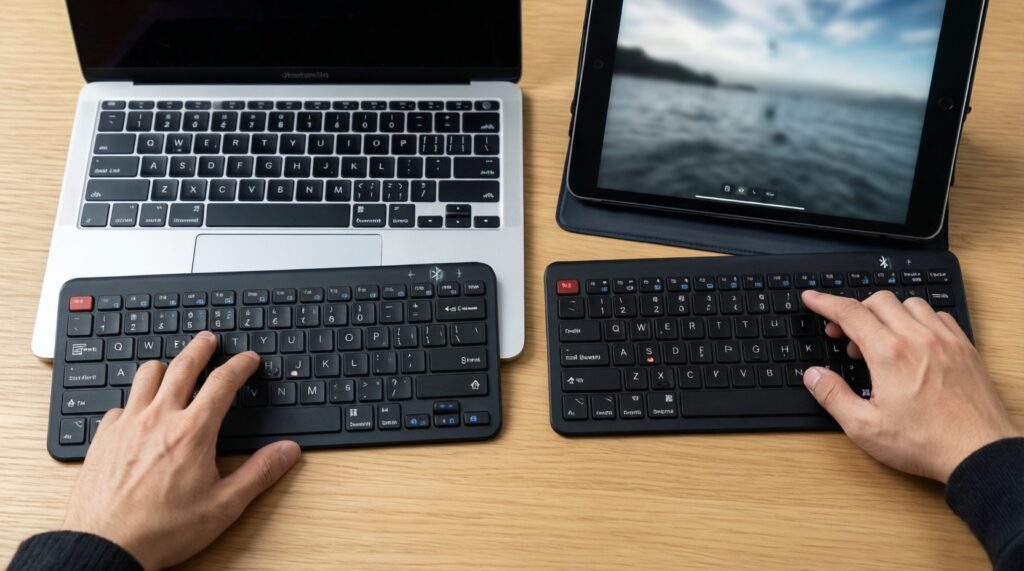 เครื่องมือทำงานแบบพกพา: คีย์บอร์ด เมาส์ ฮับ USB-C และจอพกพา ตัวไหนเข้ากับแต่ละค่าย - иллюстрация