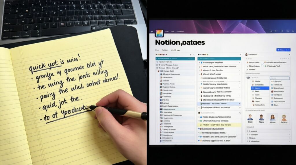 แอปจดโน้ตข้ามอุปกรณ์: Apple Notes/Notion/Google Keep/Samsung Notes อันไหนเหมาะกับนักเรียนและคนทำงาน - иллюстрация