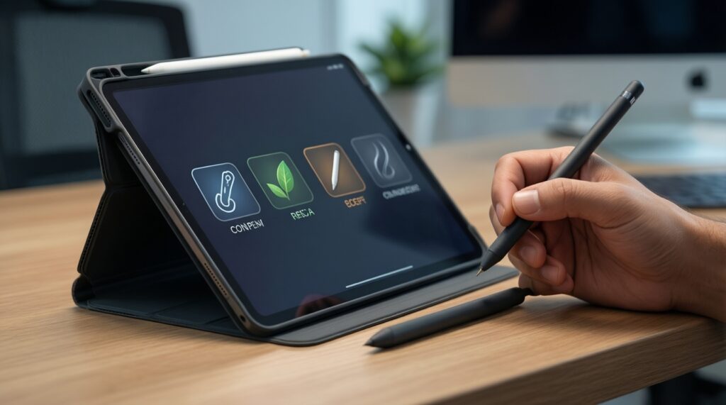 ปากกาและการเขียนมือ: Apple Pencil vs S Pen vs USI pen ประสบการณ์จริงสำหรับสรุปบทเรียน - иллюстрация